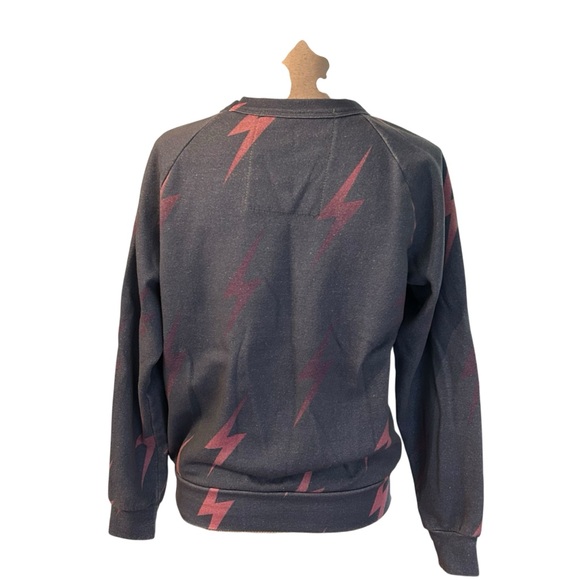 Aviator Nation Lightening Bolt Crewneck Sweatshirt Women’s SZ XS in Blue Grey - Picture 4 of 8